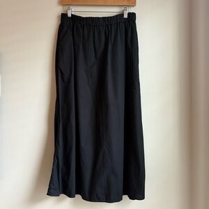 COS Black Cotton Midi Skirt